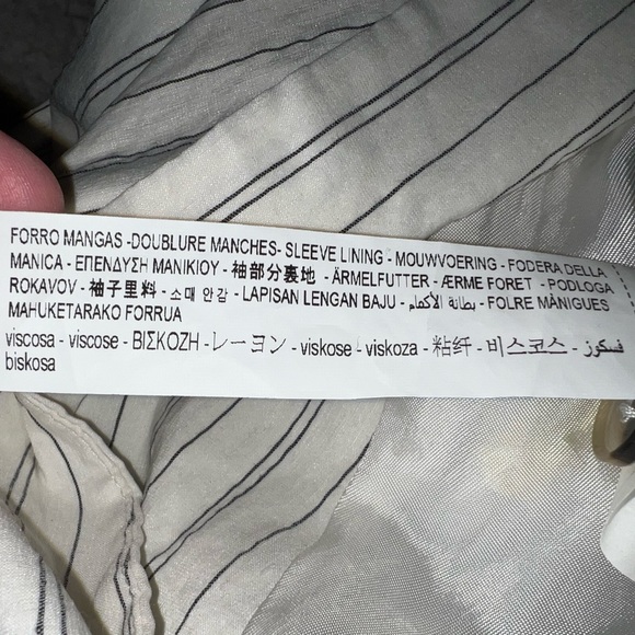 Zara Stripe Linen Blend Cropped Blazer New Without Tags - Picture 14 of 15